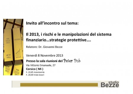 Strategie protettive finanziarie - 8 Novembre 2013